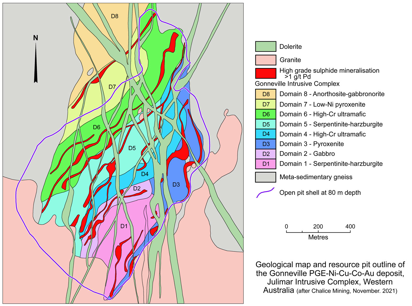 Julimar Gonneville intrusion geological map