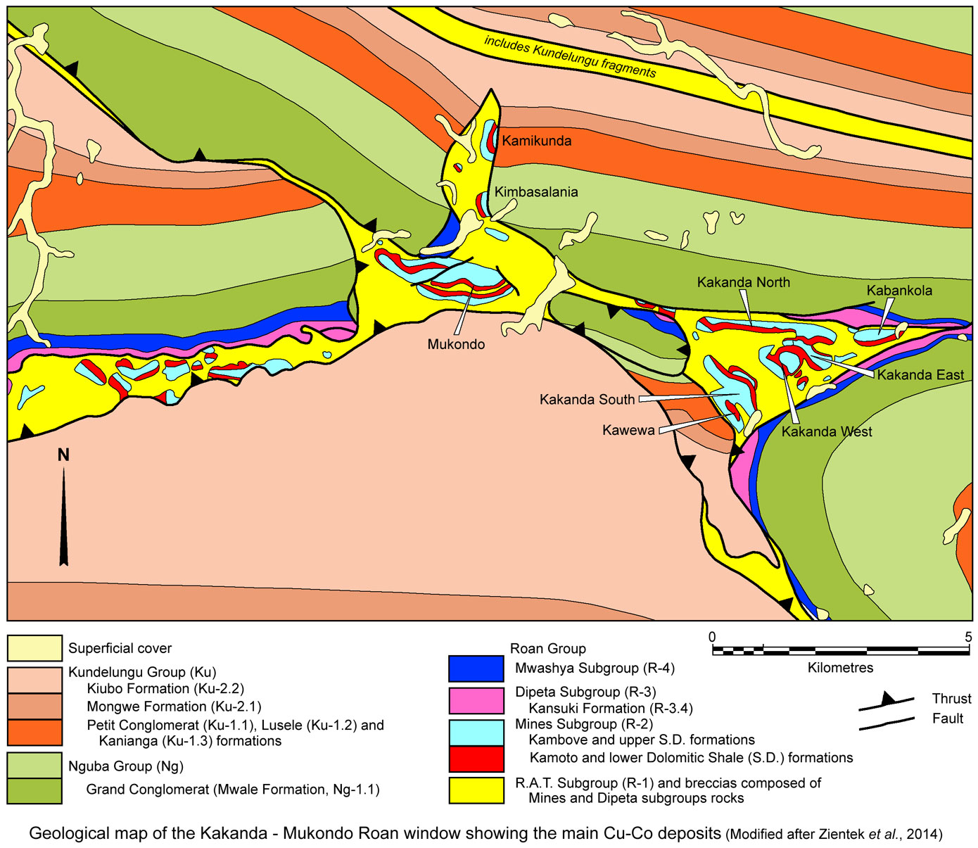 Kakanda-Mukondo window geology