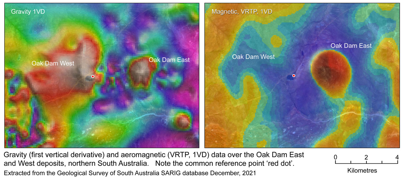 Oak Dam East and West Magnetic and Gravity images