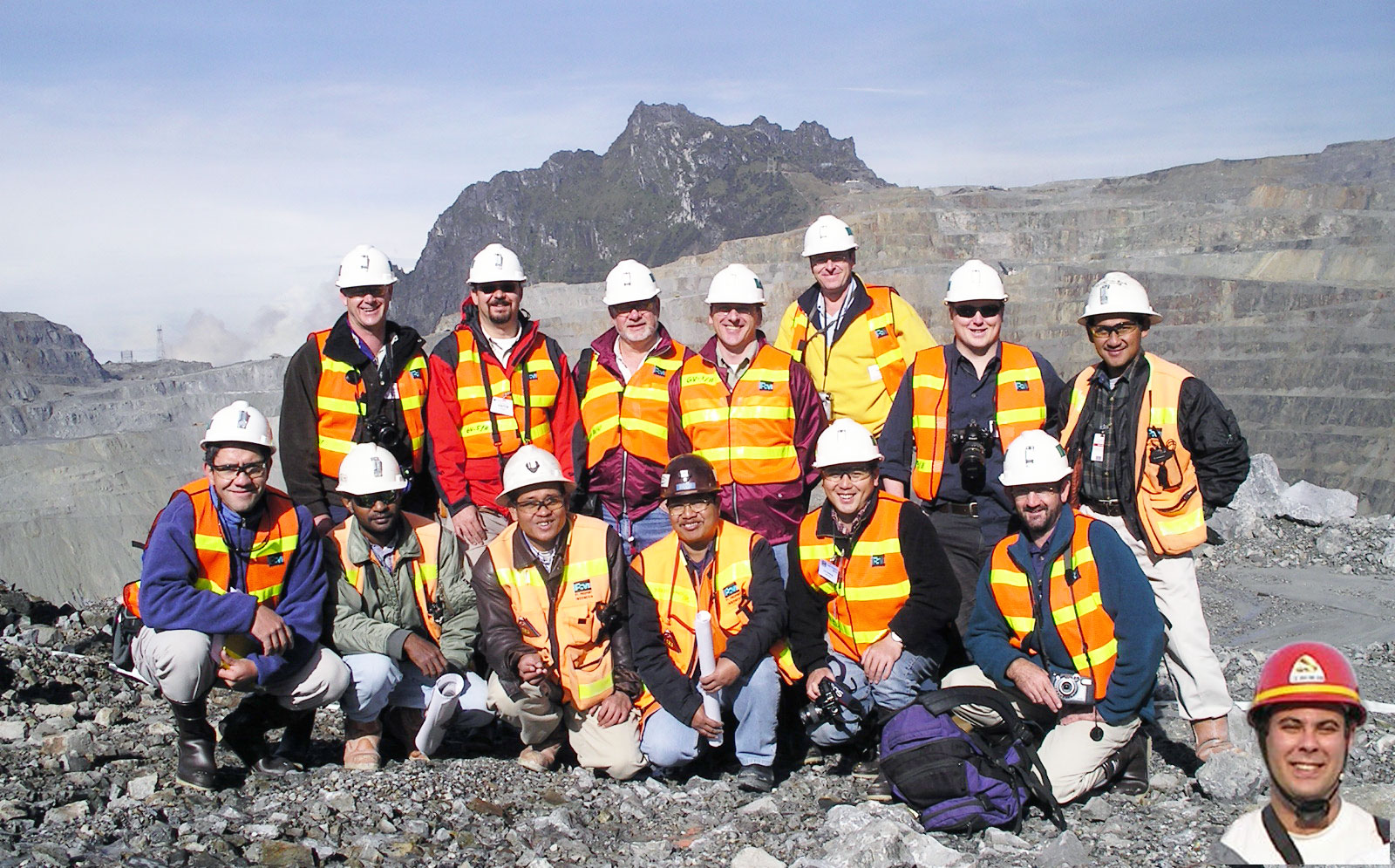 With Freeport staff in the Grasberg pit
